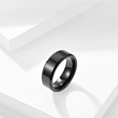 Wolframcarbid-Ring mit doppeltem Schrägschnitt – Hochglanz & Zeitlos
