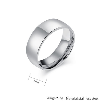 Simple titanium steel ring - High-quality shiny in black &amp; steel colors - 18K gold plating - Unisex design - Fine jewelry for women &amp; men