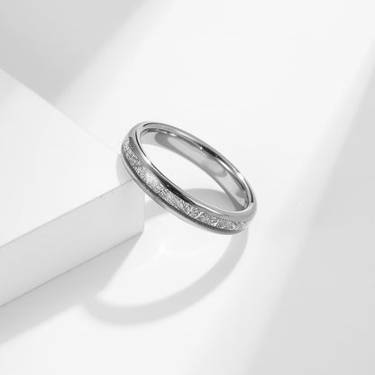 Geschwungener Wolframcarbid-Ring mit Kühlfaser-Einlage – Modernes Paarring-Set
