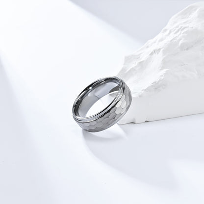 Hammerstruktur Wolframcarbid-Ring – Kratzfest