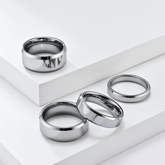 Hochglanz Wolframcarbid-Ring – Zeitloses Unisex-Design in Luxus-Optik