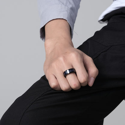PIOWNN® Wolfram-Carbon Ring – Drachenmuster für Männer, kratzfest & stylisch