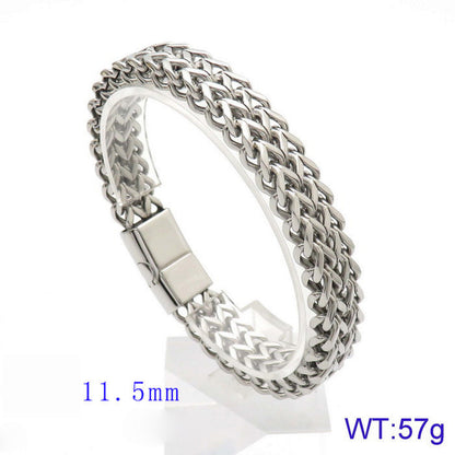 Titanium braided bracelet - two-row - simple men's jewelry