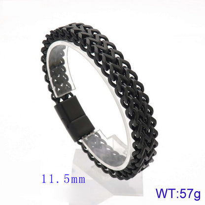 Titanium braided bracelet - two-row - simple men's jewelry