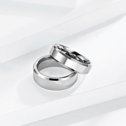 Wolframcarbid-Ring mit doppeltem Schrägschnitt – Hochglanz & Zeitlos