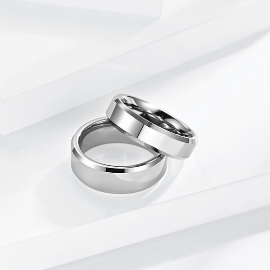 Wolframcarbid-Ring mit doppeltem Schrägschnitt – Hochglanz & Zeitlos
