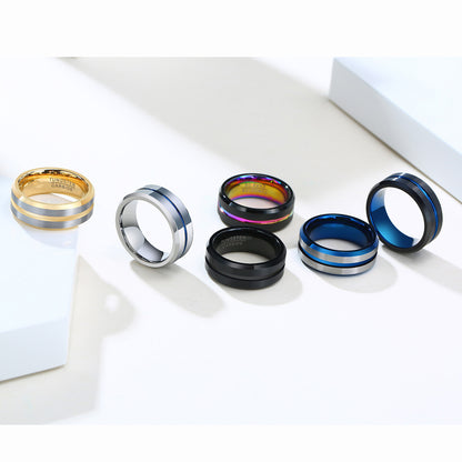 PIOWNN® Wolframkarbid-Herrenring – 8mm
