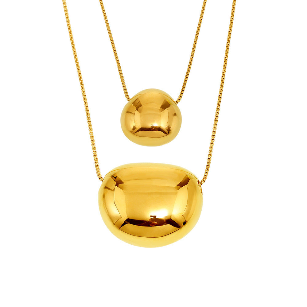 Minimalist round pendant necklace – 18K real gold plating or stainless steel look (optional)