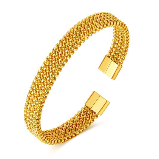 Edelstahl-Armband mit Geflecht-Design – Offener Verschluss, universell tragbar