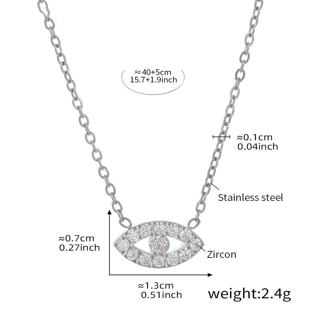 Evil eye necklace with 5A zirconia – multi-row fine chain made of gold-plated stainless steel or silver steel look