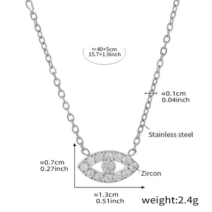 Evil eye necklace with 5A zirconia – multi-row fine chain made of gold-plated stainless steel or silver steel look