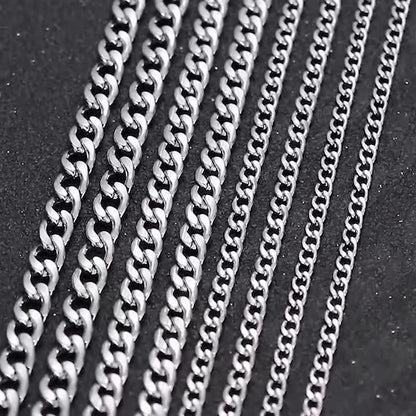 Minimalistische Edelstahl-Kubakette - Schlichte HipHop Halskette für Männer & Frauen - Robustes Cuban Link Chain Design