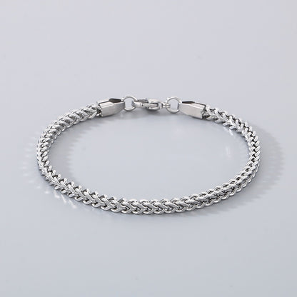 Minimalist Cuban chain bracelets for couples – with textured swirl pattern and high-gloss finish