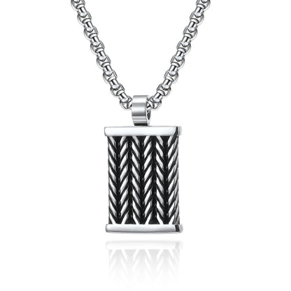 Hand-twisted men's necklace | 316L stainless steel with forged texture - industrial style