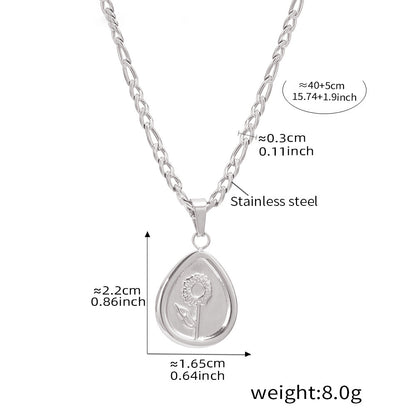 Flower pendant necklace – Minimalist design made of 18K gold-plated stainless steel or silver stainless steel look