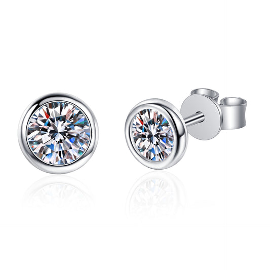 Zirconia pearl stud earrings – 5mm|6.5mm – 925 sterling silver rhodium-plated