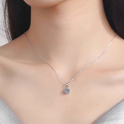 Moissanite pendant necklace | 0.5ct/1ct selectable - 925 sterling silver with rhodium plating