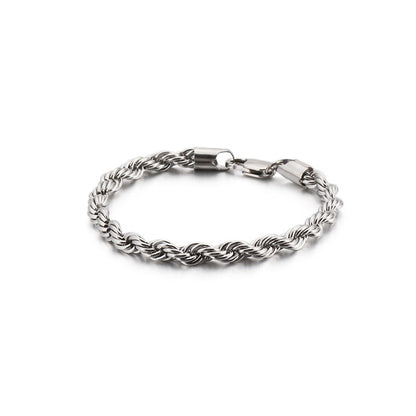 Men's bracelet made of 18k gold-plated stainless steel - braided twisted rope design