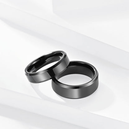 Wolframcarbid-Ring mit doppeltem Schrägschnitt – Hochglanz & Zeitlos
