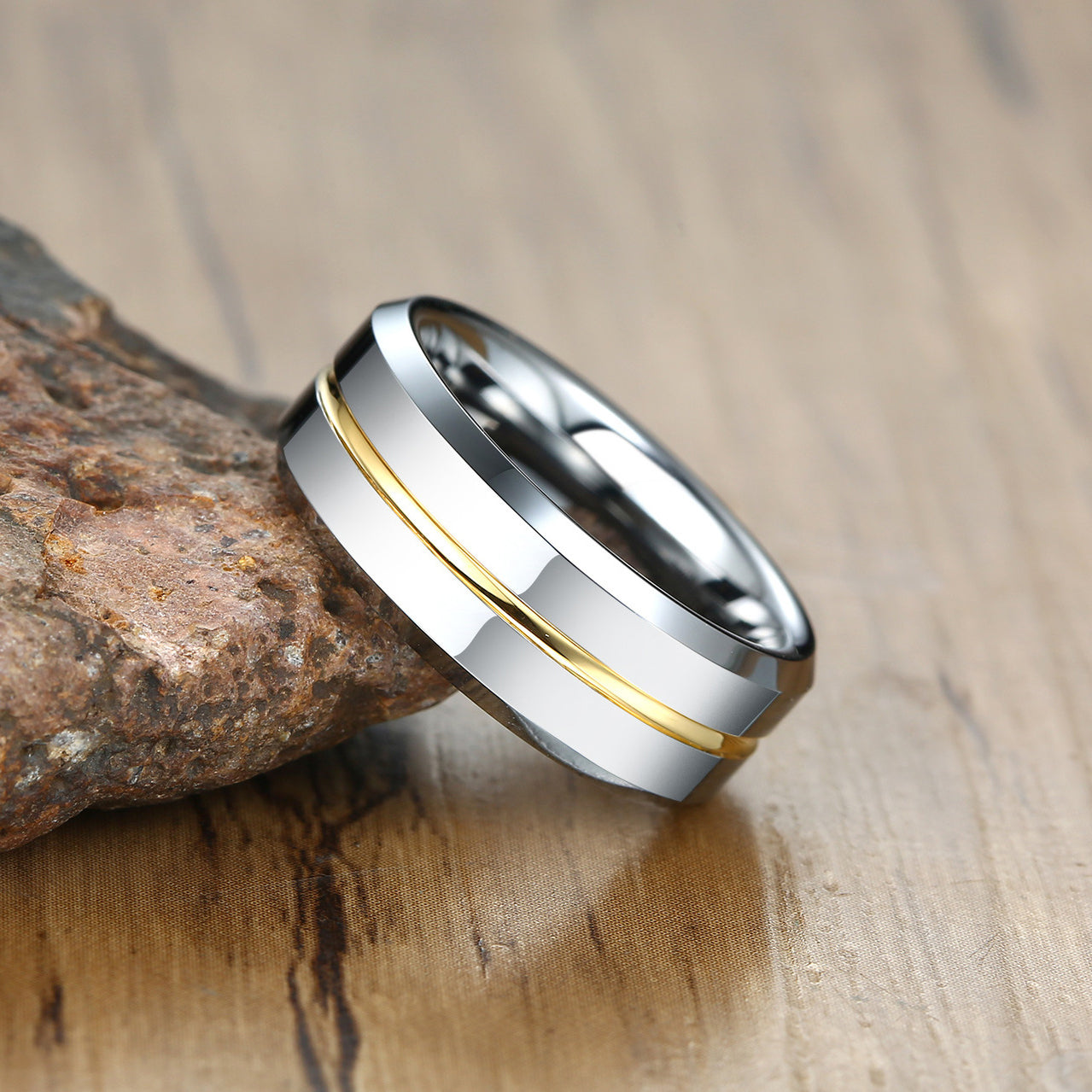 PIOWNN® Wolframkarbid-Herrenring – 8mm