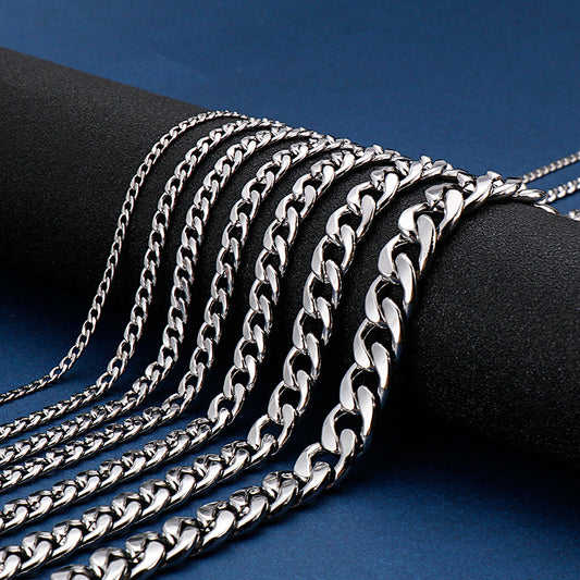 Minimalistische Edelstahl-Kubakette - Schlichte HipHop Halskette für Männer & Frauen - Robustes Cuban Link Chain Design