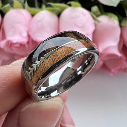 Wolframring mit Pfeilmuster
