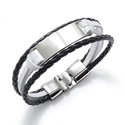 Multi-row PU leather bracelet – vegan &amp; lightweight
