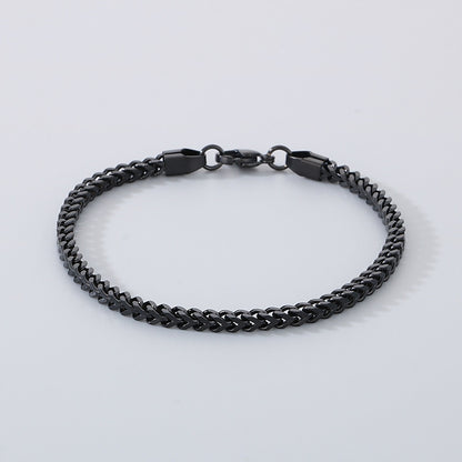 Minimalist Cuban chain bracelets for couples – with textured swirl pattern and high-gloss finish