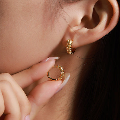 Ear of wheat earrings made of gold-plated copper (1.5 cm)