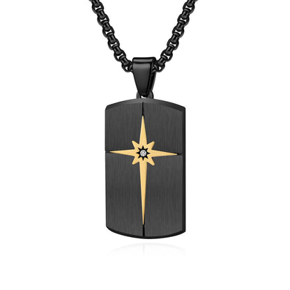 Minimalist hexagram pendant for men | 316L stainless steel with facet cut