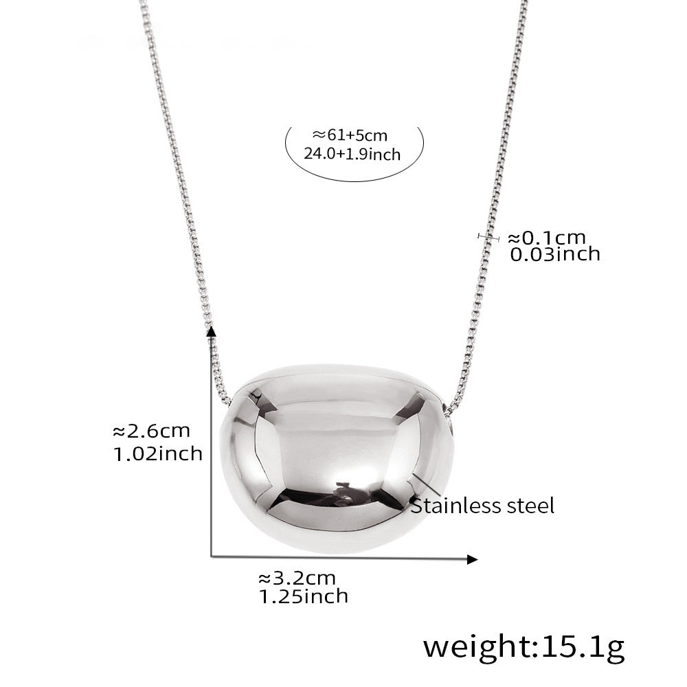 Minimalist round pendant necklace – 18K real gold plating or stainless steel look (optional)