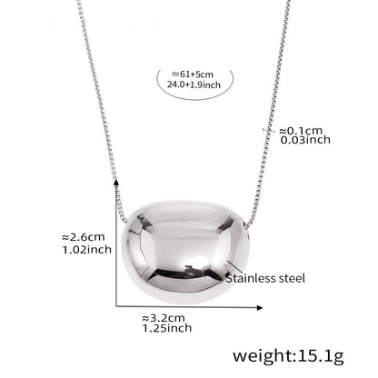 Minimalist round pendant necklace – 18K real gold plating or stainless steel look (optional)