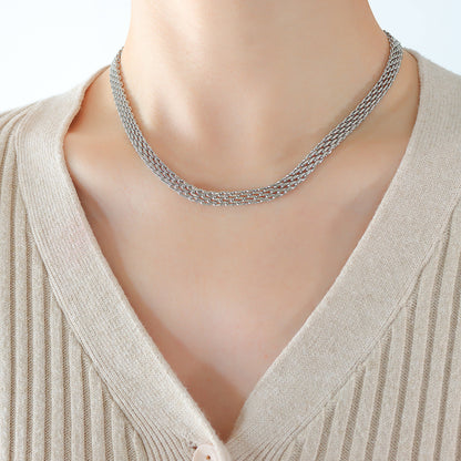 Retro braided stainless steel chain | High-gloss silver or 18k gold (2 colors)