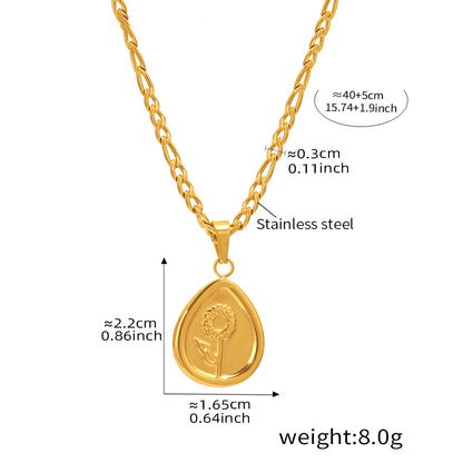 Flower pendant necklace – Minimalist design made of 18K gold-plated stainless steel or silver stainless steel look