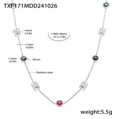 Elegant zircon jewelry set (necklace + bracelet) made of steel - PVD gold-plated in 2 colors | Gold &amp; silver | High-quality women's jewelry gift