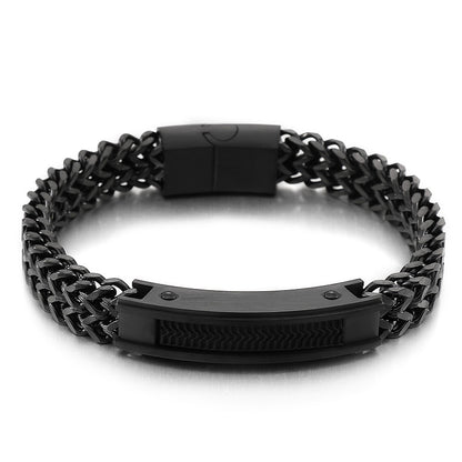 Punk bracelet for men made of stainless steel cube chain with magnetic clasp – Robust &amp; Rebellious