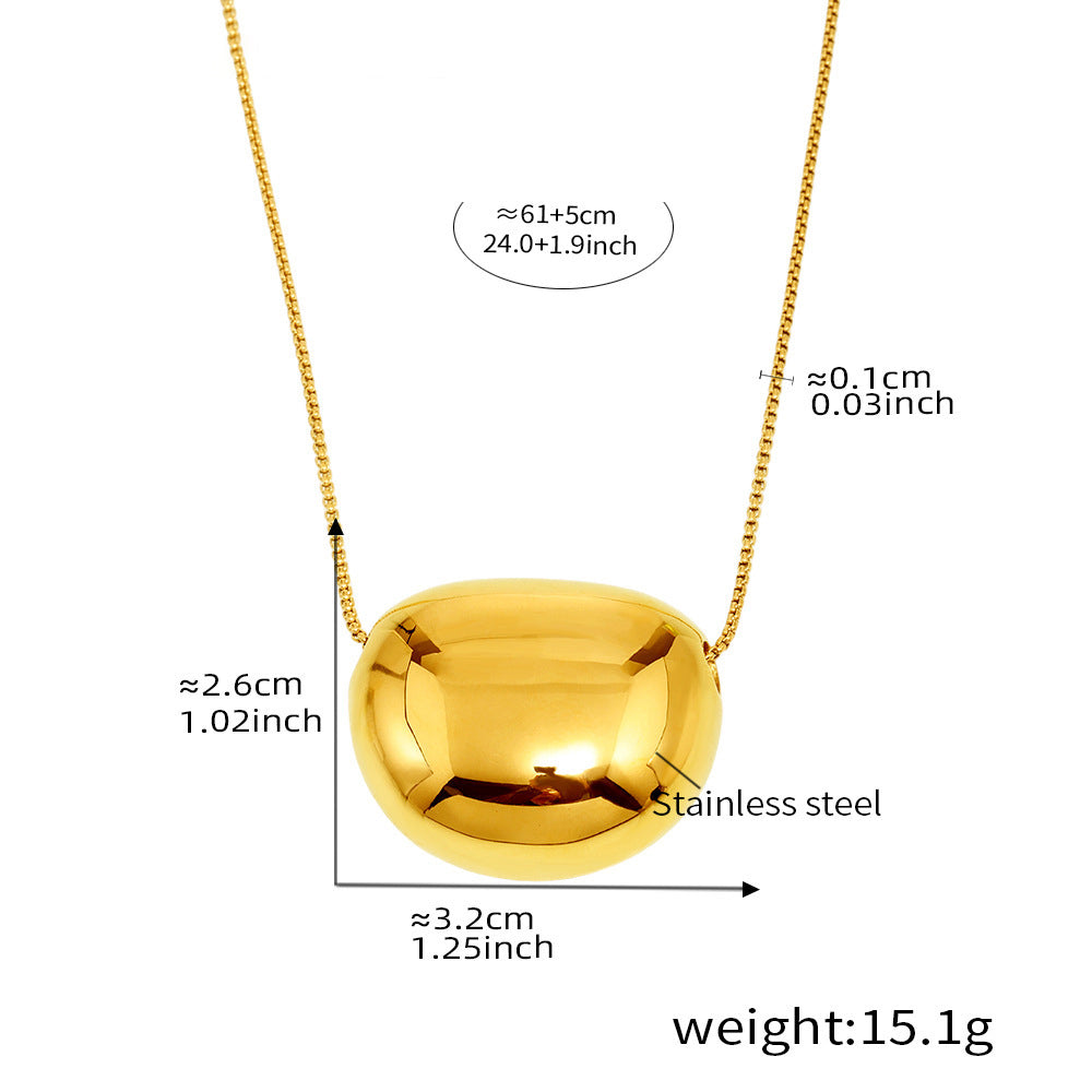Minimalist round pendant necklace – 18K real gold plating or stainless steel look (optional)