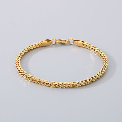 Minimalist Cuban chain bracelets for couples – with textured swirl pattern and high-gloss finish