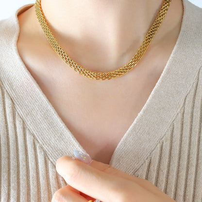 Retro braided stainless steel chain | High-gloss silver or 18k gold (2 colors)