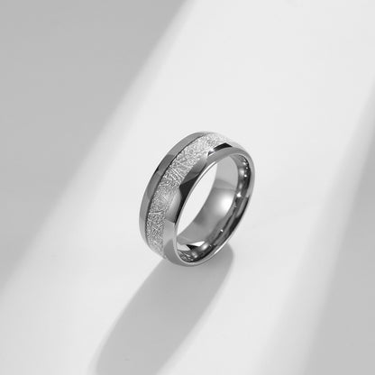 Geschwungener Wolframcarbid-Ring mit Kühlfaser-Einlage – Modernes Paarring-Set