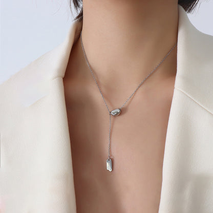 Golden pod pendant necklace | Stainless steel with 18K gold or high-gloss silver - Minimalist jewelry