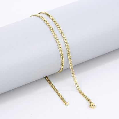 Minimalistische Edelstahl-Kubakette - Schlichte HipHop Halskette für Männer & Frauen - Robustes Cuban Link Chain Design