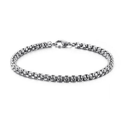 Minimalistisches Herren-Armband aus Edelstahl – Geometrische Eckperlen für Business & Alltag