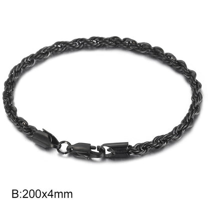 Men's bracelet made of 18k gold-plated stainless steel - braided twisted rope design