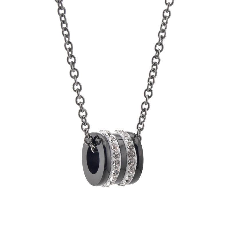 Cylinder Couple Necklaces - Titanium Steel Partner Pendants - Simple Couple Jewelry