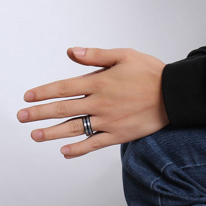 PIOWNN® Wolframkarbid-Herrenring – 8mm