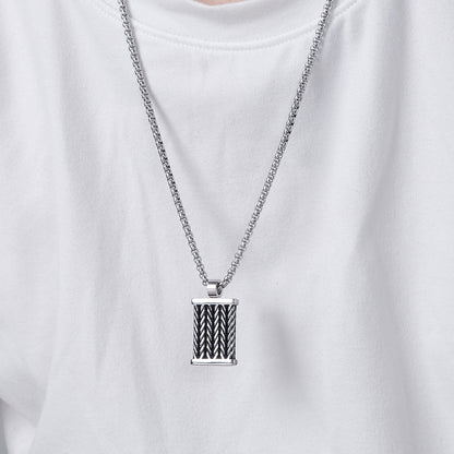 Hand-twisted men's necklace | 316L stainless steel with forged texture - industrial style