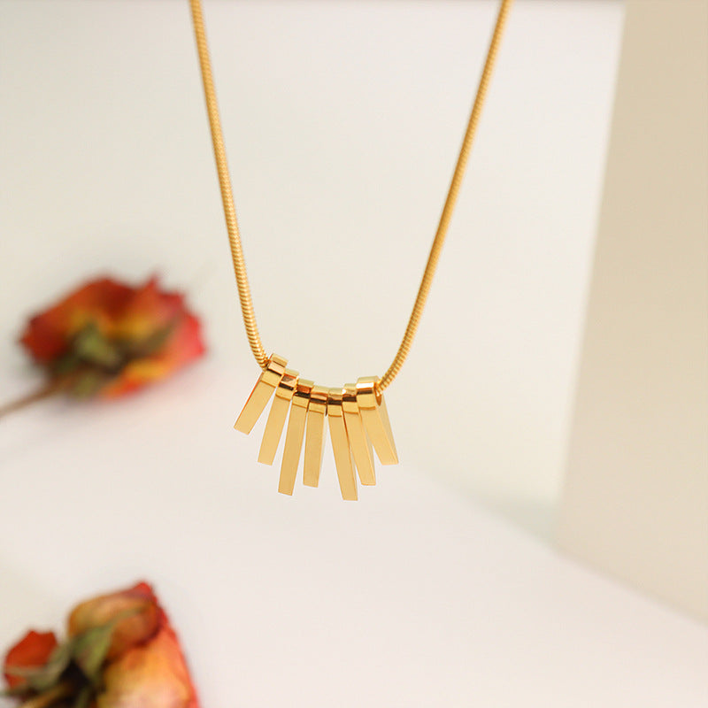 Modern geometry necklace – minimalist cube design in gold or silver