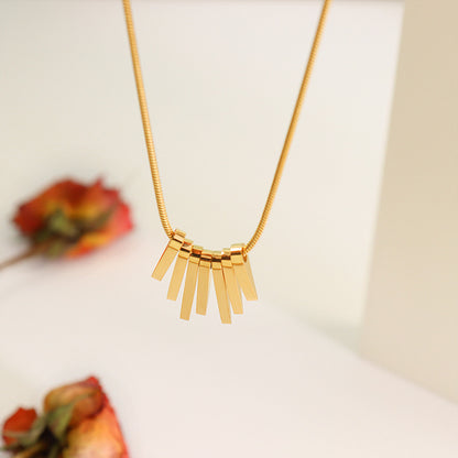 Modern geometry necklace – minimalist cube design in gold or silver