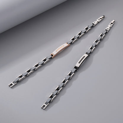 Stainless steel couple bracelets - Modern chain bracelet made of titanium steel for him &amp; her